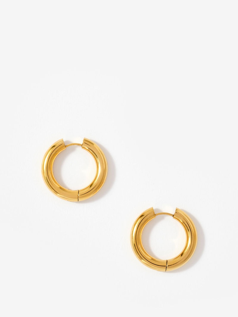 Mint Velvet gold hoop earrings in stainless steel, UK version