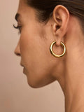 Mint Velvet gold hoop earrings in stainless steel, UK version