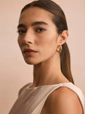 Mint Velvet gold hoop earrings in stainless steel, UK version