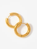 Mint Velvet gold hoop earrings in stainless steel, UK version