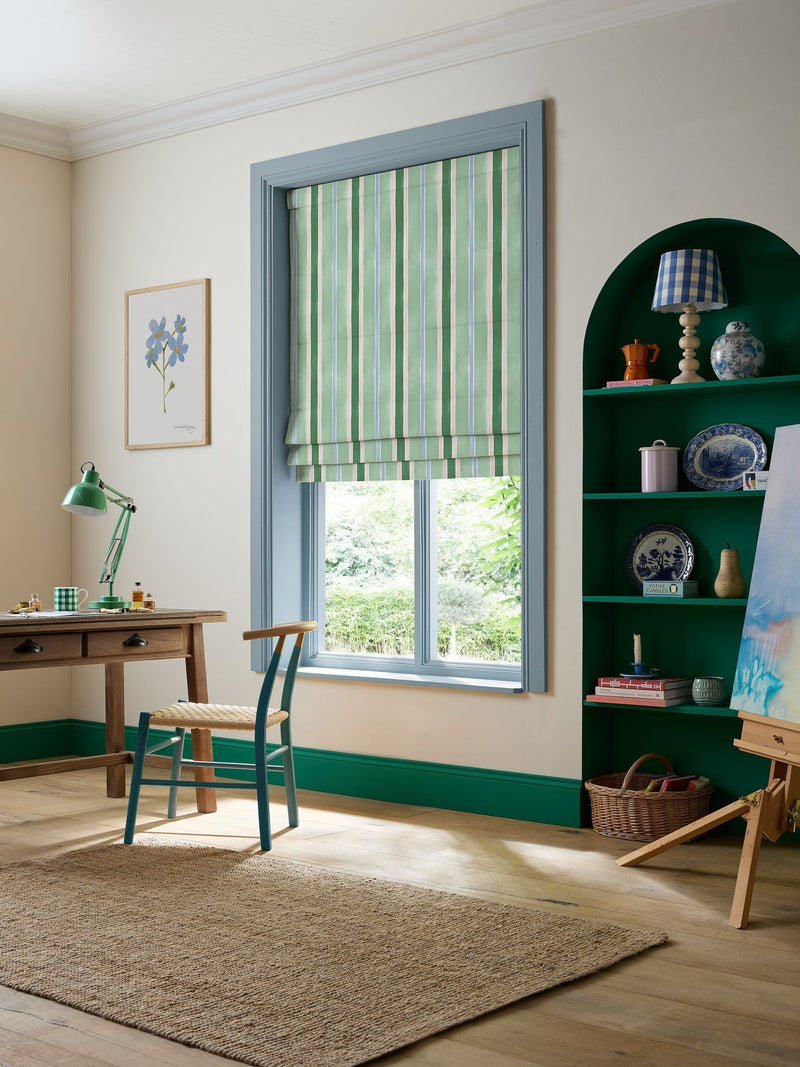Bluebellgray Seaglass Seaside Stripe roman blind custom size (British brand)