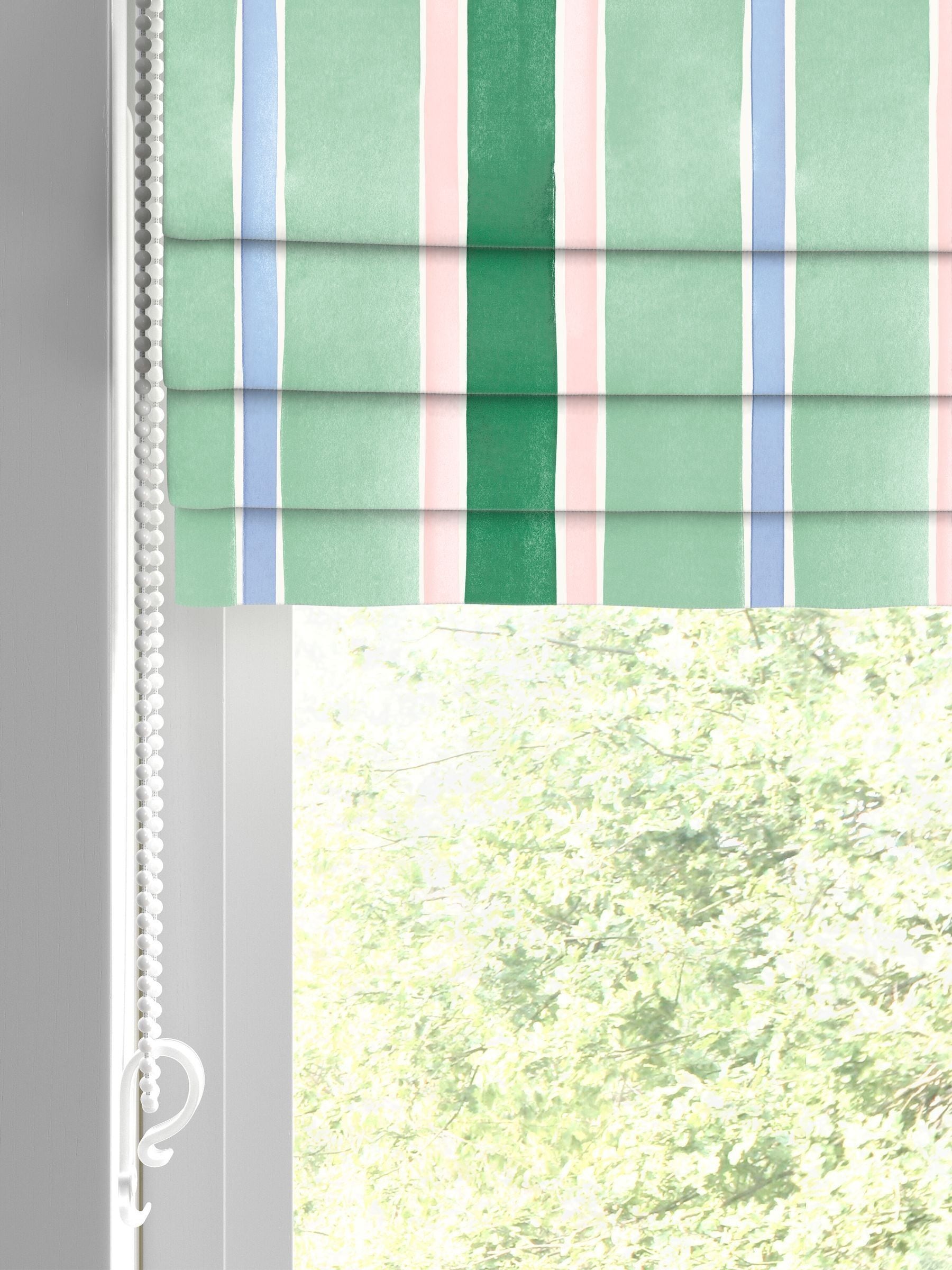 Bluebellgray Seaglass Seaside Stripe roman blind custom size (British brand)