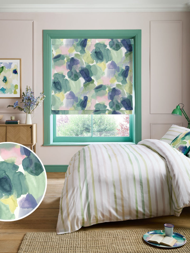 Bluebellgray Lochaber made to measure roman blinds green - British product