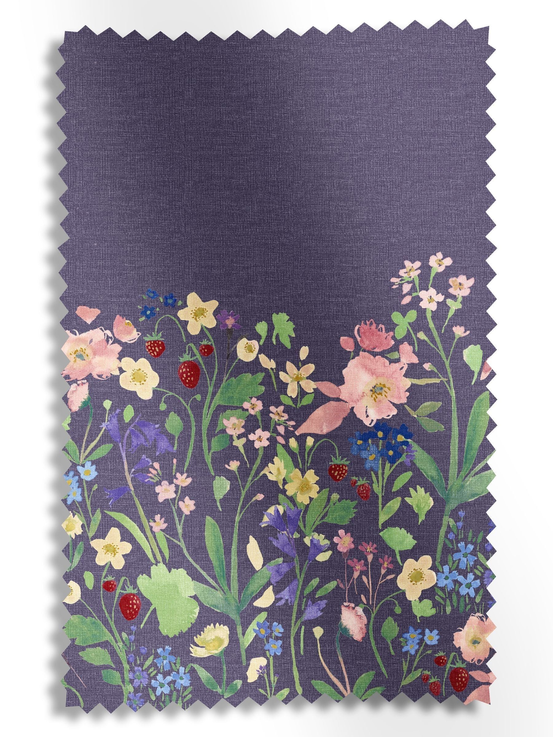 Bluebellgray Midnight Berneray floral print roman blind (British brand)