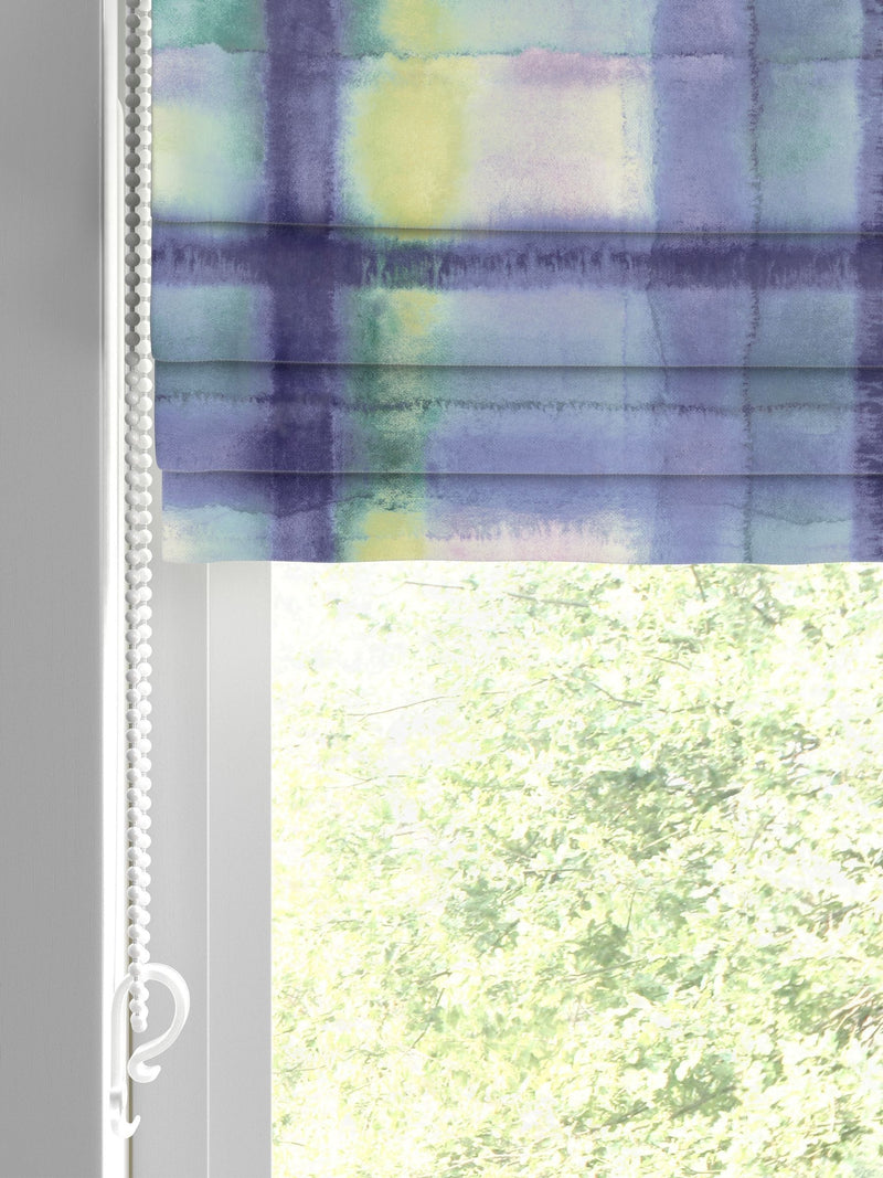 Bluebellgray Heather Tartan roman blinds purple, imported from the UK