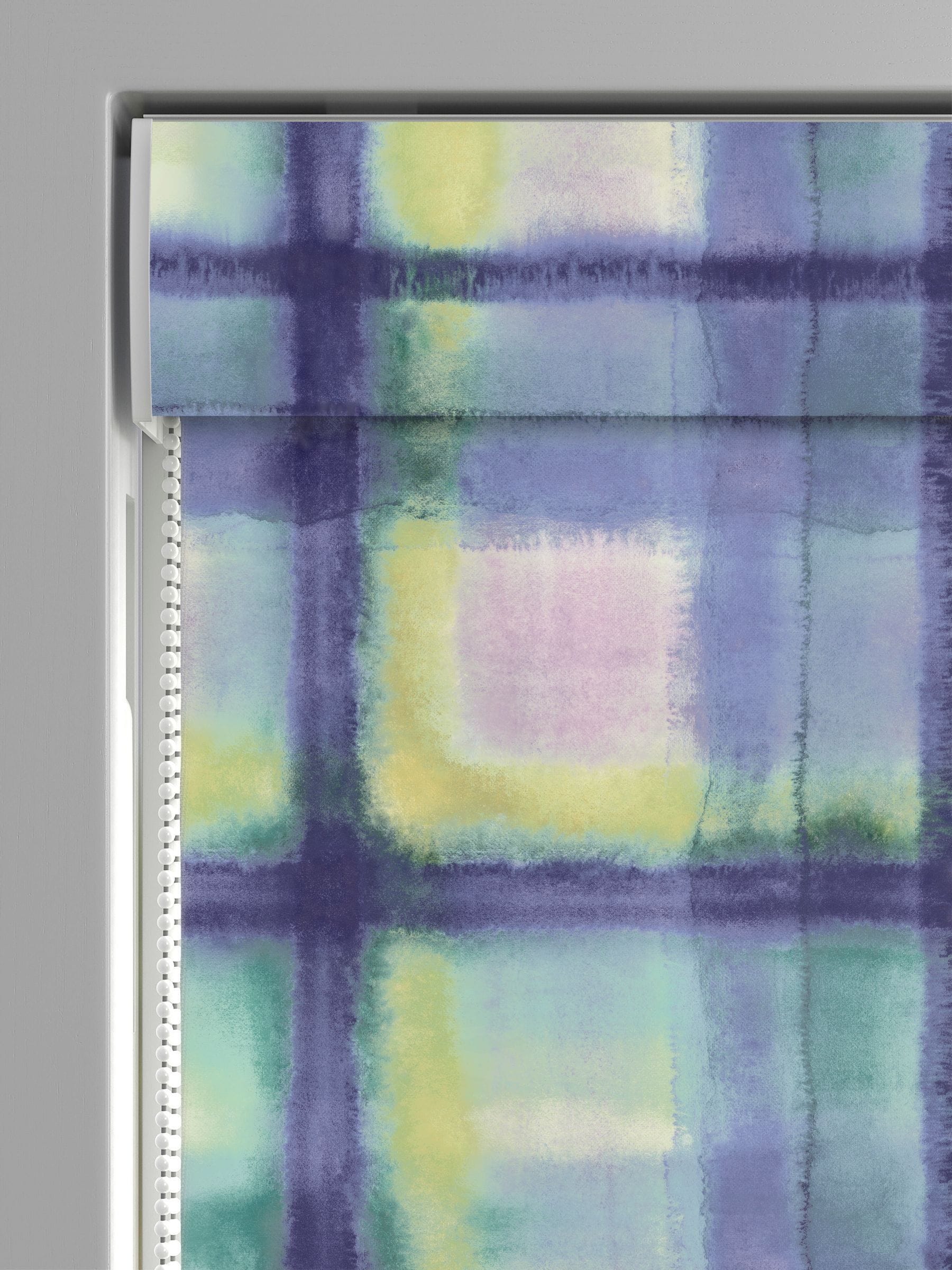 Bluebellgray Heather Tartan roman blinds purple, imported from the UK