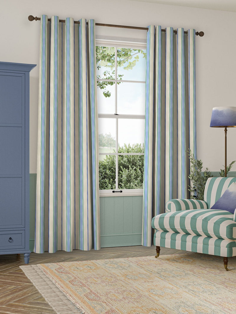 Bluebellgray cotton seaside stripe curtains, UK version