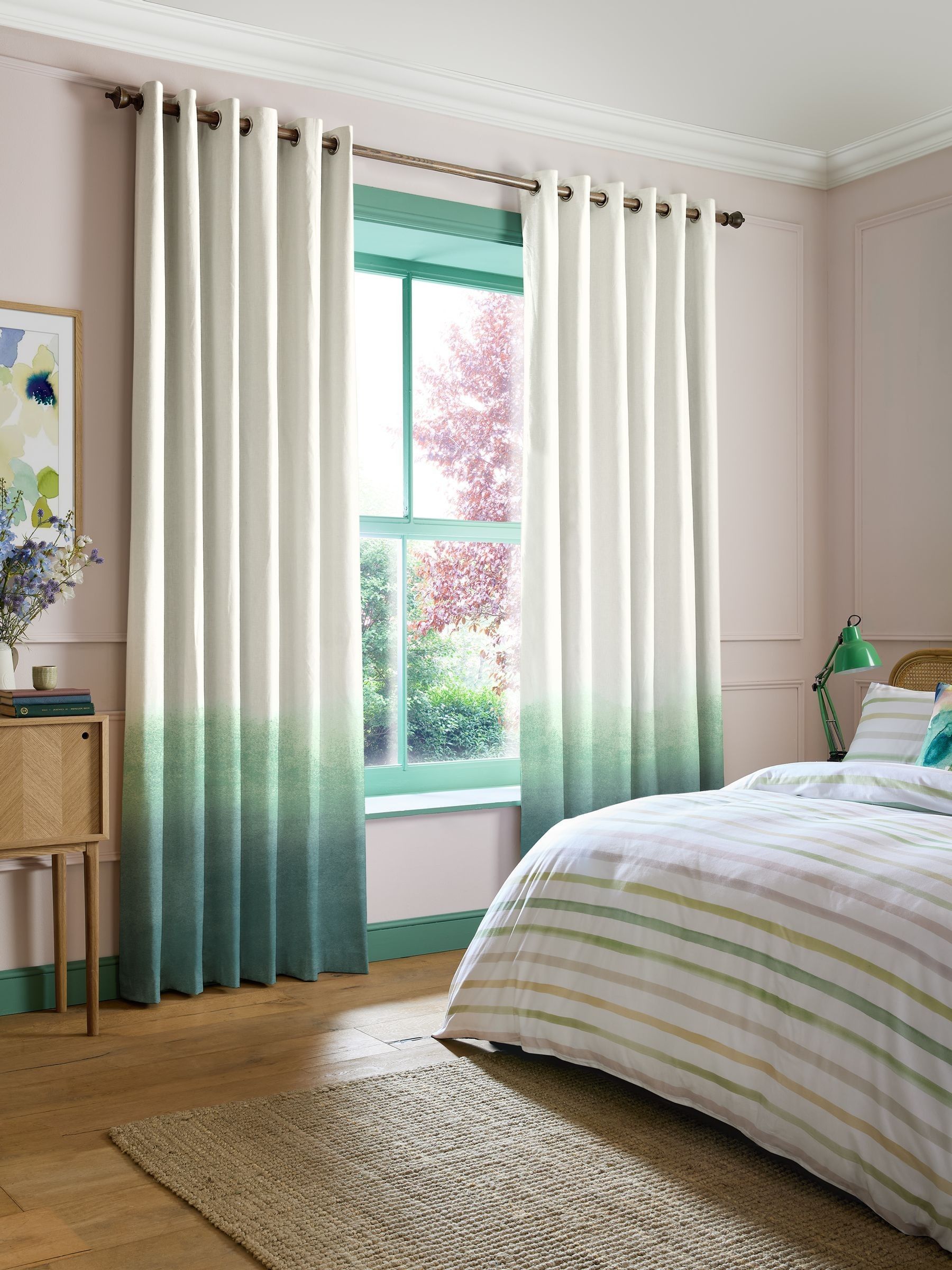 Bluebellgray Ombre curtains in teal - British product