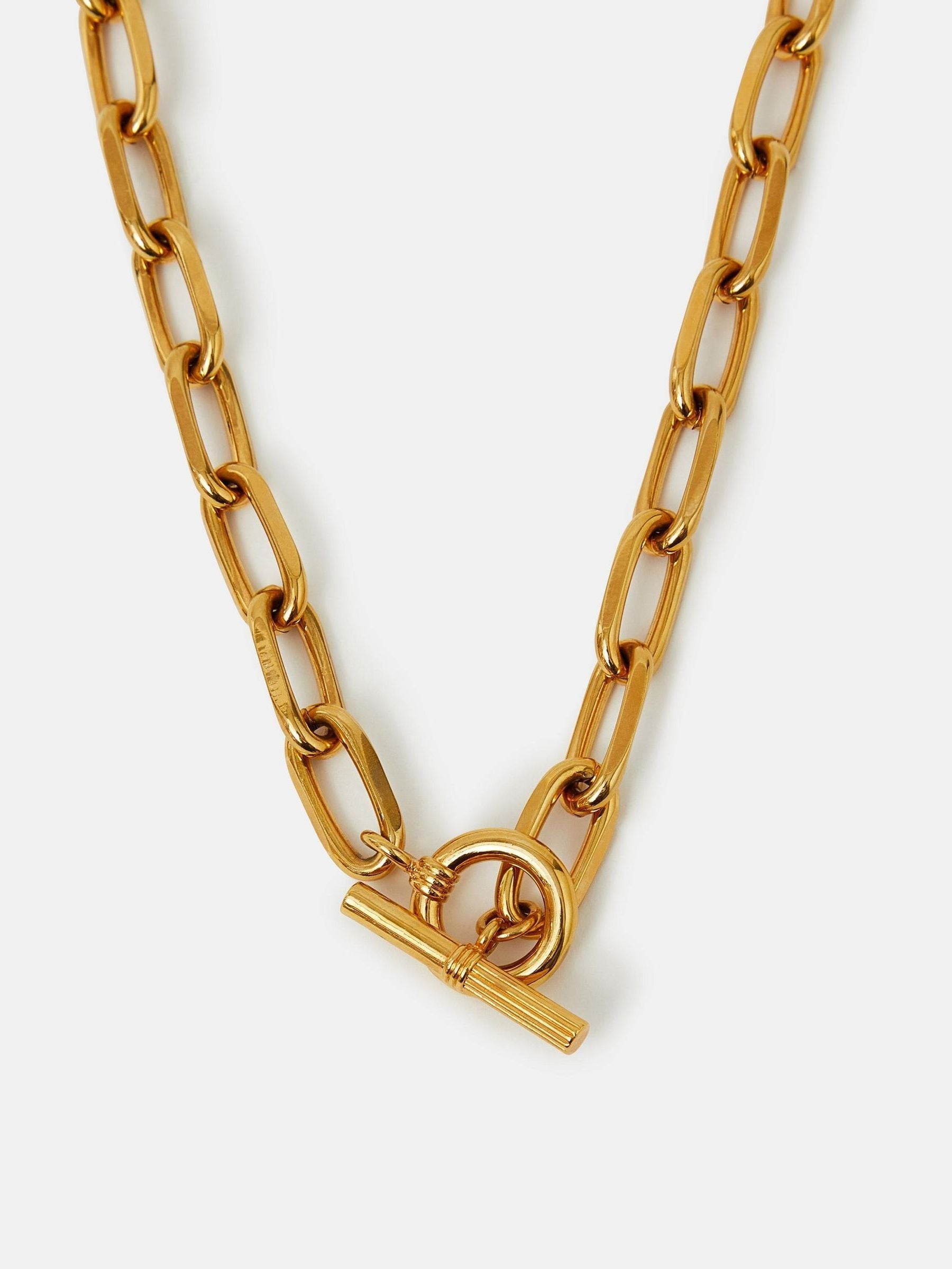 Accessorize gold 14-ct plated T-bar chain necklace (British brand)