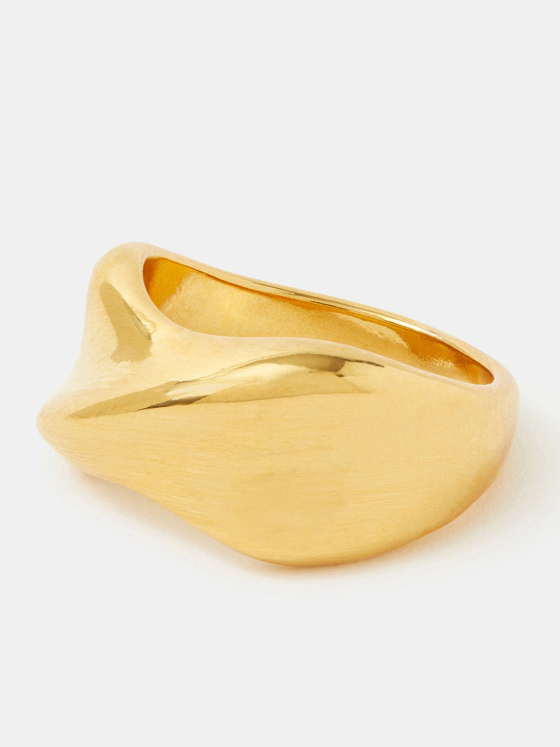 Accessorize gold tone stainless steel chunky twist ring, imported from the UK
