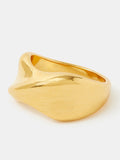 Accessorize gold tone stainless steel chunky twist ring, imported from the UK