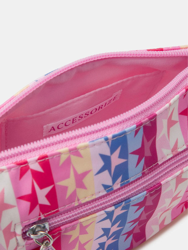 Angels By Accessorize pink girls star print crossbody bag, UK version