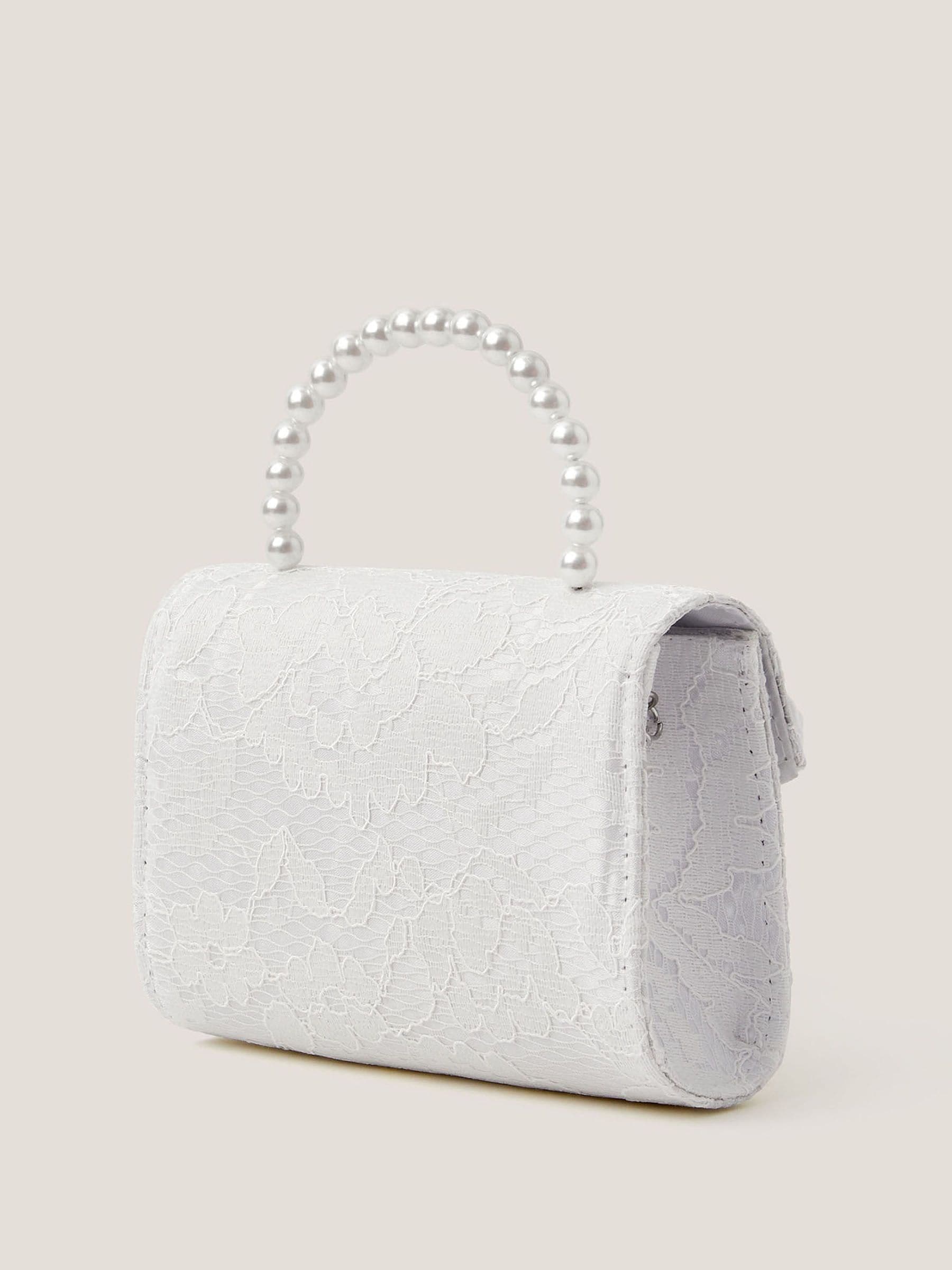 Monsoon cream rosette pearl handle bag - British product