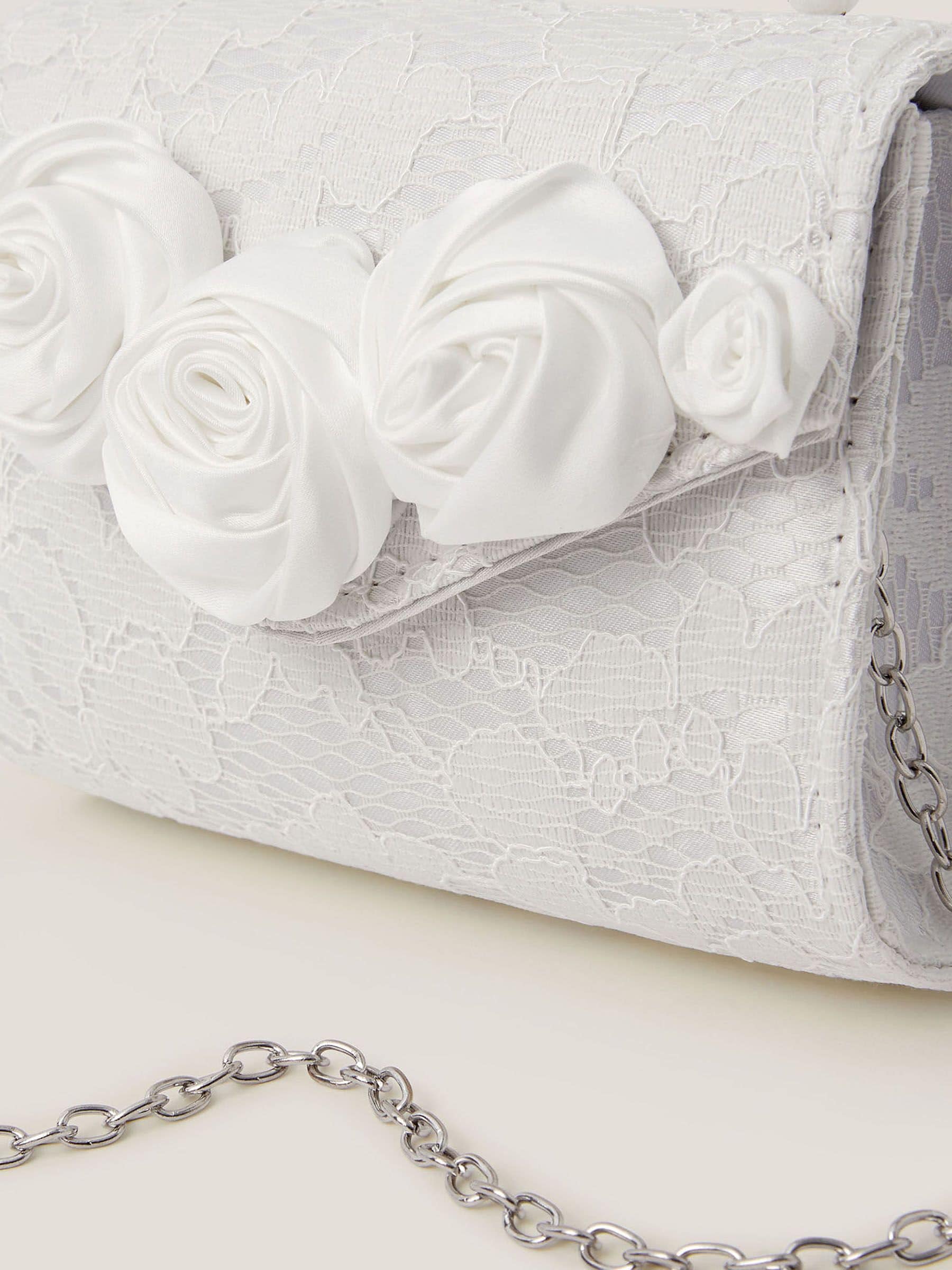 Monsoon cream rosette pearl handle bag - British product