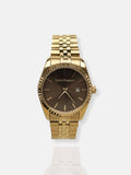 Carrie Elizabeth Aurora watch chocolate dial gold plated (British brand)