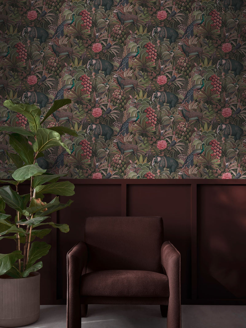 Graham & Brown Green Jungle Jamboree Wallpaper 10m