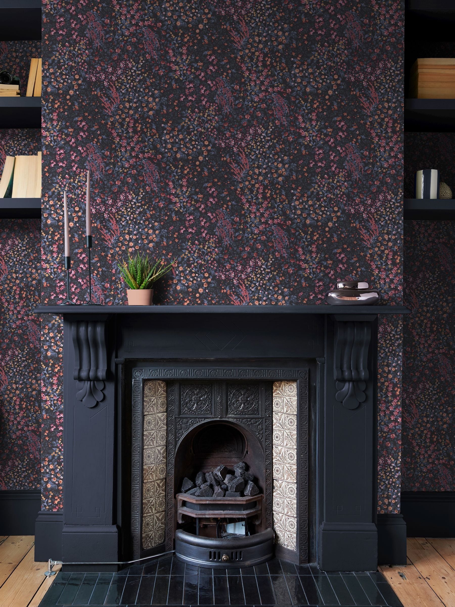 Graham & Brown Blue Pink Painterly Flora 10M Wallpaper