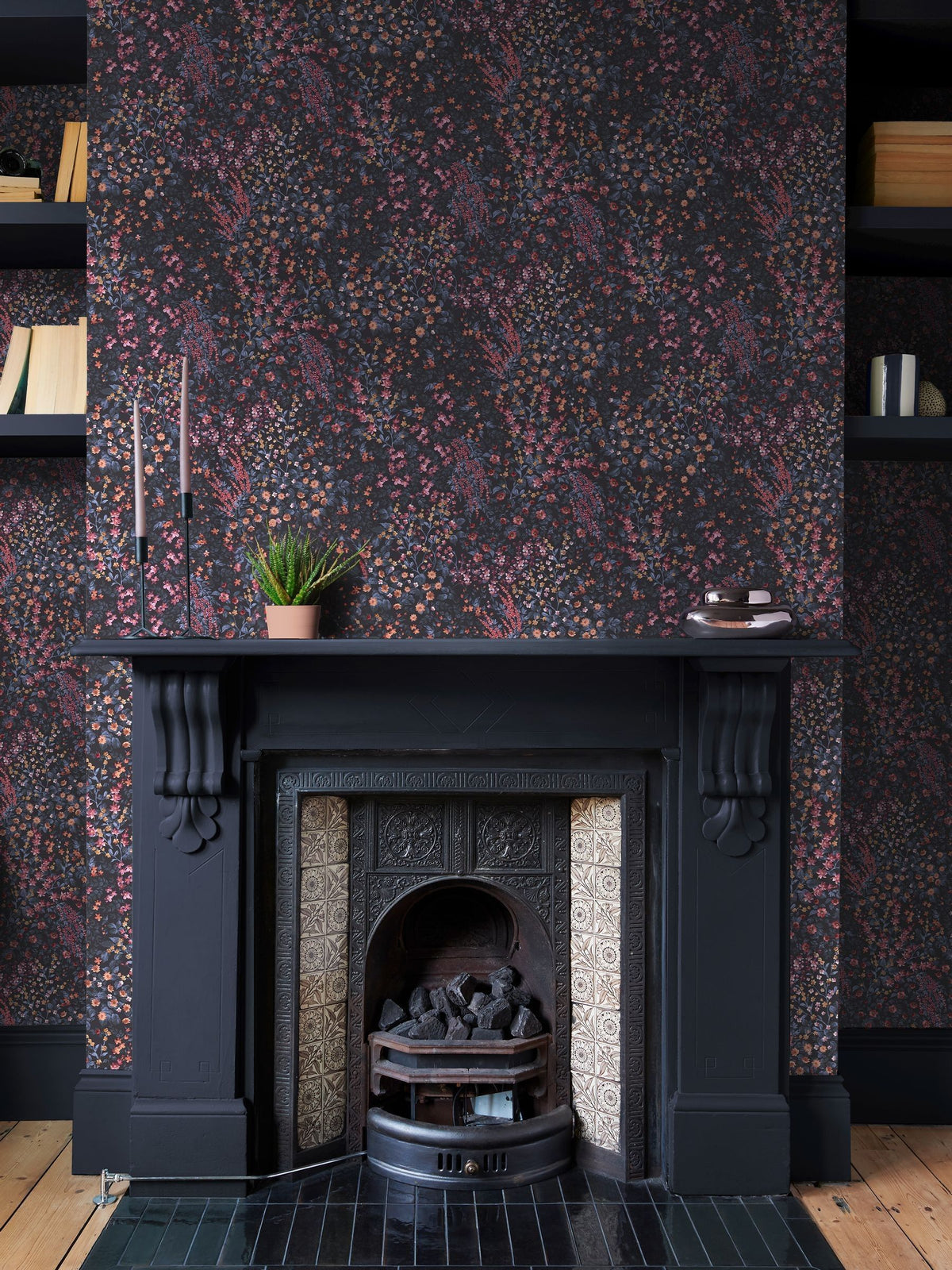 Graham & Brown Blue Pink Painterly Flora 10M Wallpaper