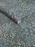Graham & Brown Teal Painterly Flora 10M Wallpaper
