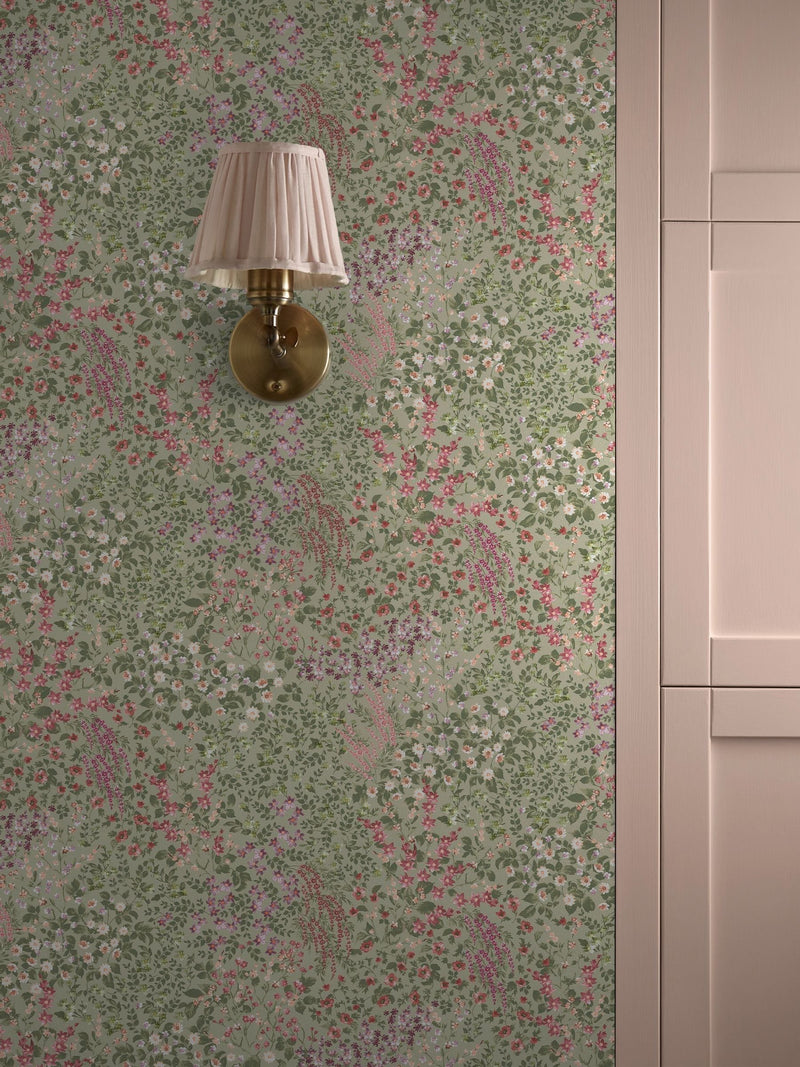 Graham & Brown Sage Painterly Flora 10M Wallpaper