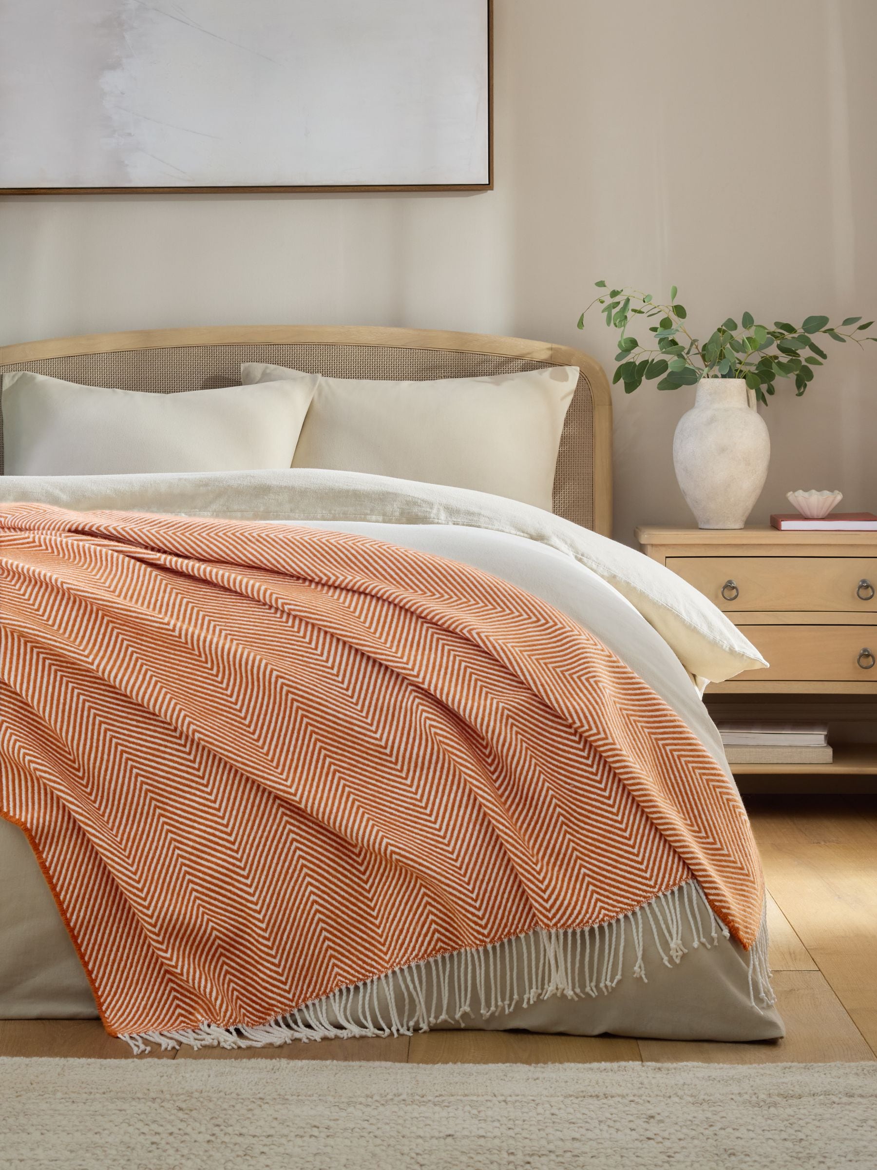 Orange Herringbone Cosy Throws