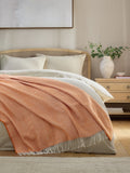 Orange Herringbone Cosy Throws