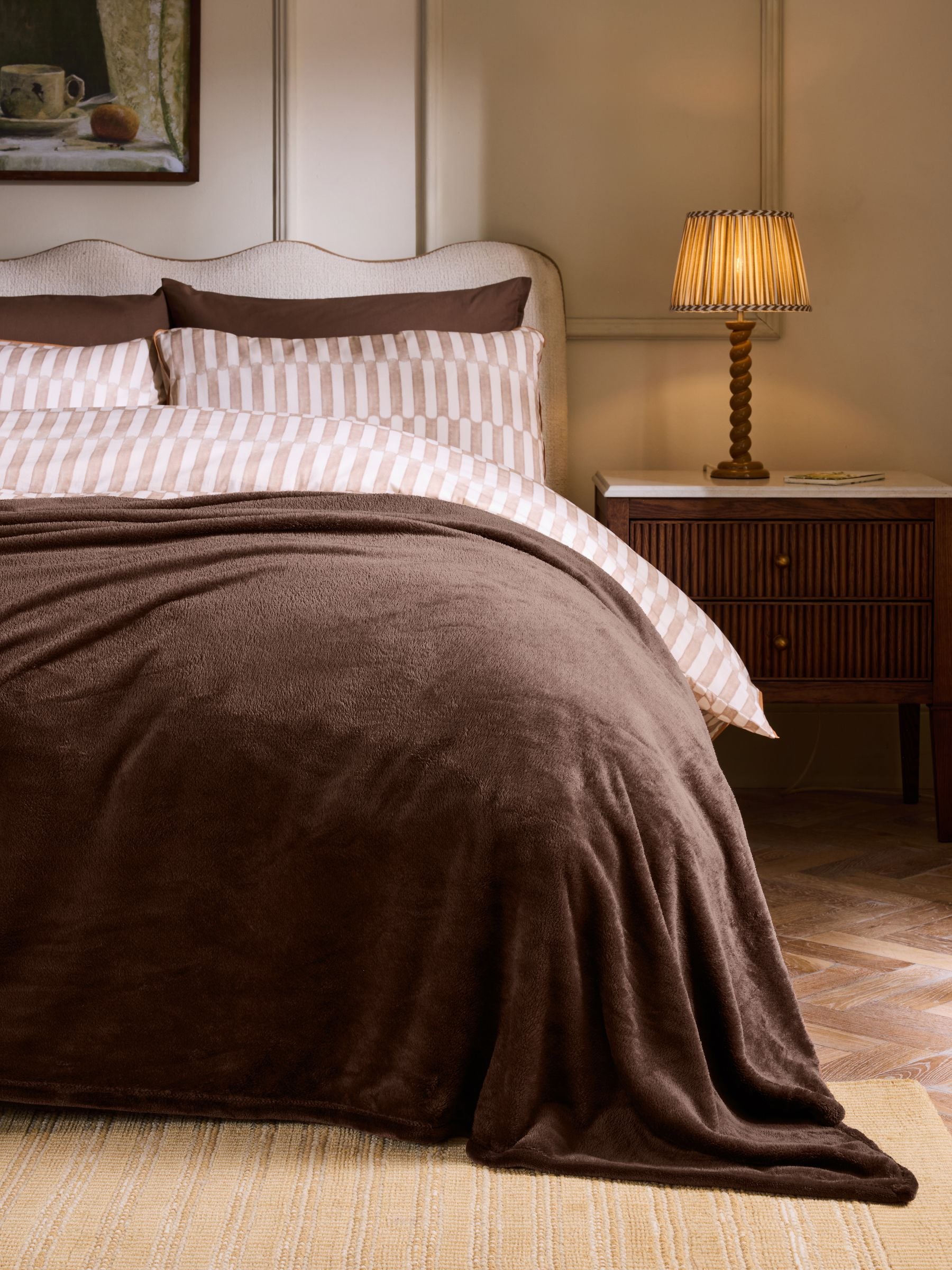 Brown Plush Fleece Throw