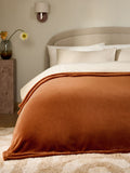 Mid Orange Plush Fleece Throw