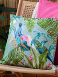 Evans Lichfield blue peacock outdoor cushion 43x43 (British brand)