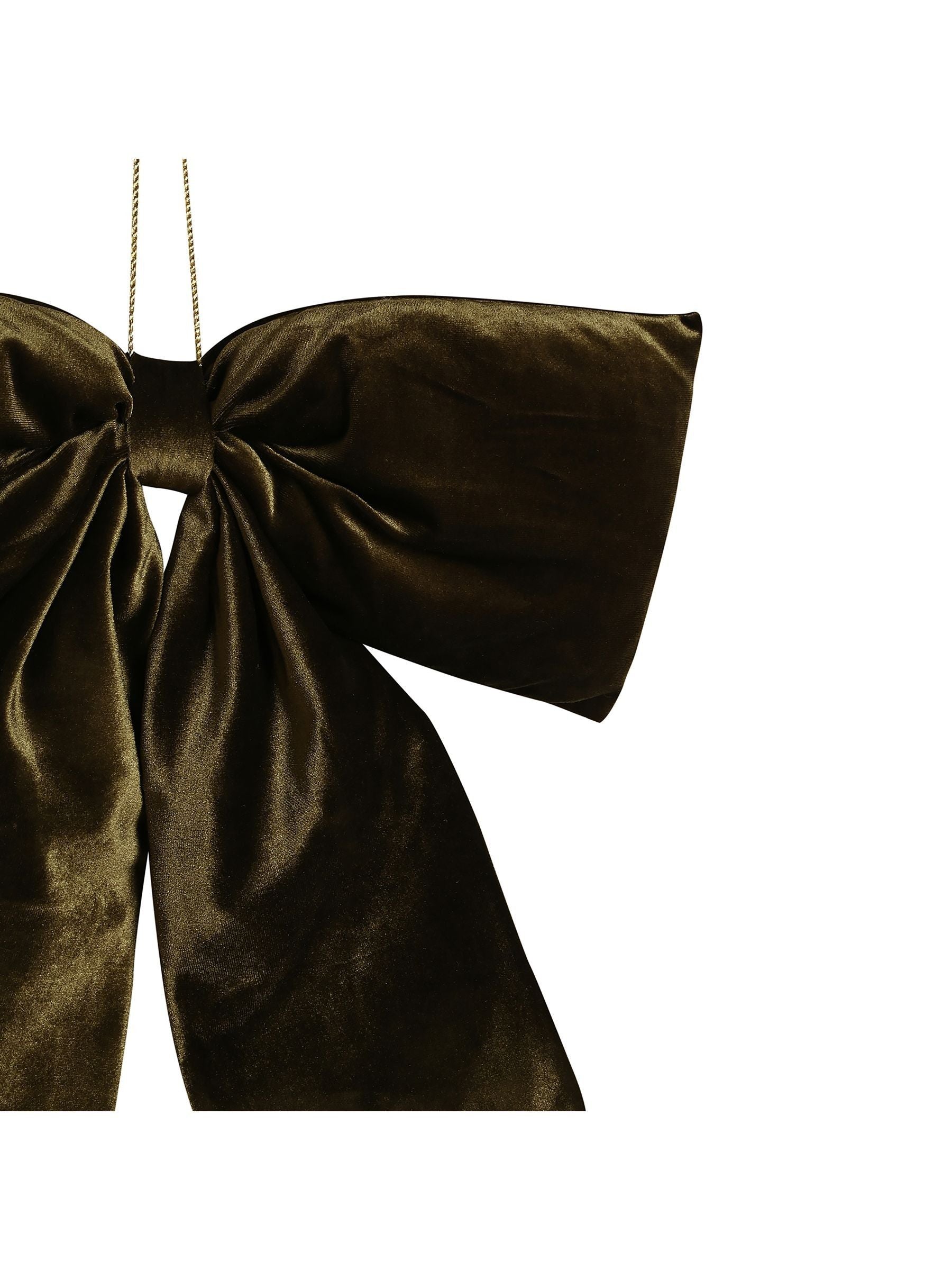 Widdop green velvet Christmas bow 38.5cm (British brand)