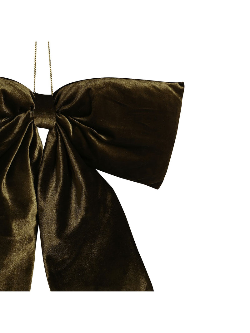 Widdop green velvet Christmas bow 38.5cm (British brand)