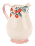 Cath Kidston ceramic pitcher jug vase with pink raspberry design - British product