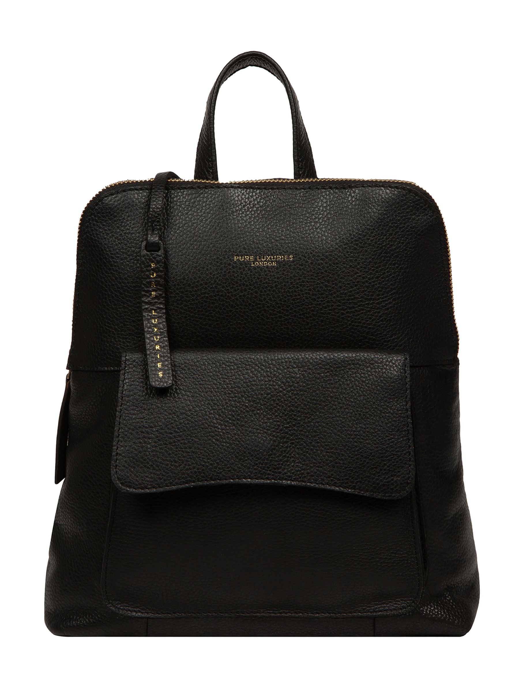Pure Luxuries London black Anouk leather backpack, UK version