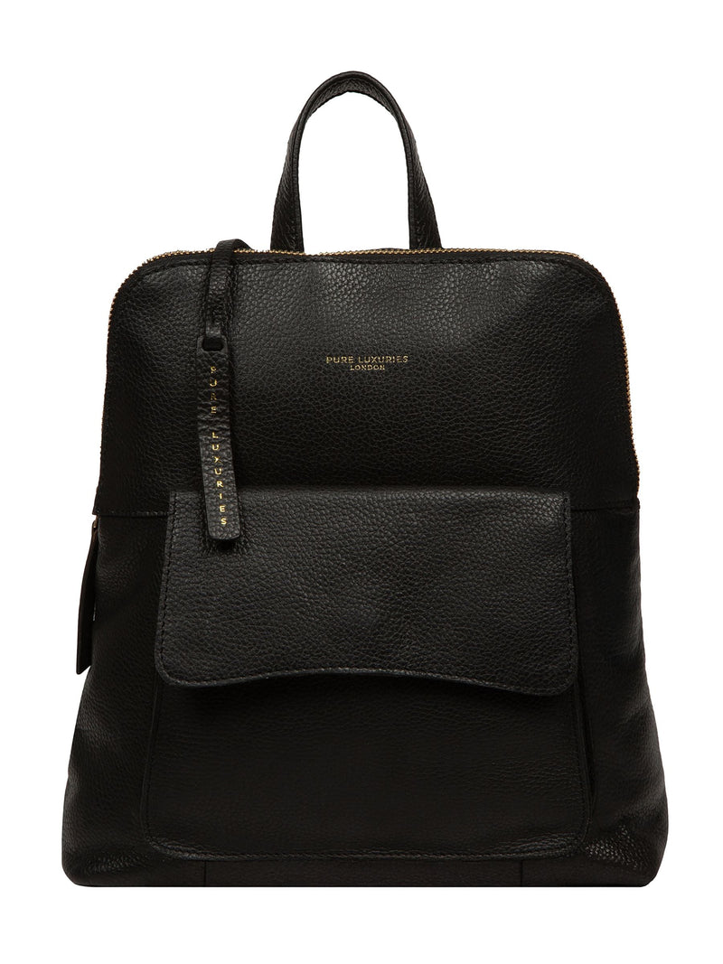 Pure Luxuries London black Anouk leather backpack, UK version