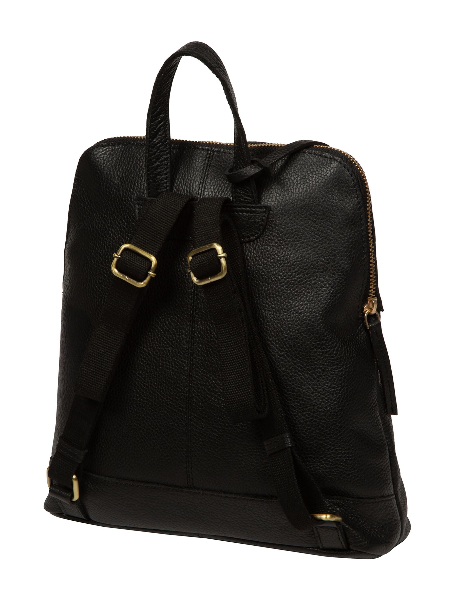 Pure Luxuries London black Anouk leather backpack, UK version