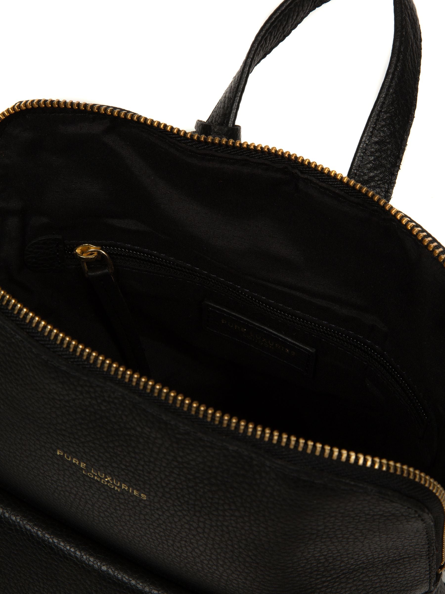 Pure Luxuries London black Anouk leather backpack, UK version