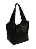 Pure Luxuries London black Fizz leather tote bag, imported from the UK