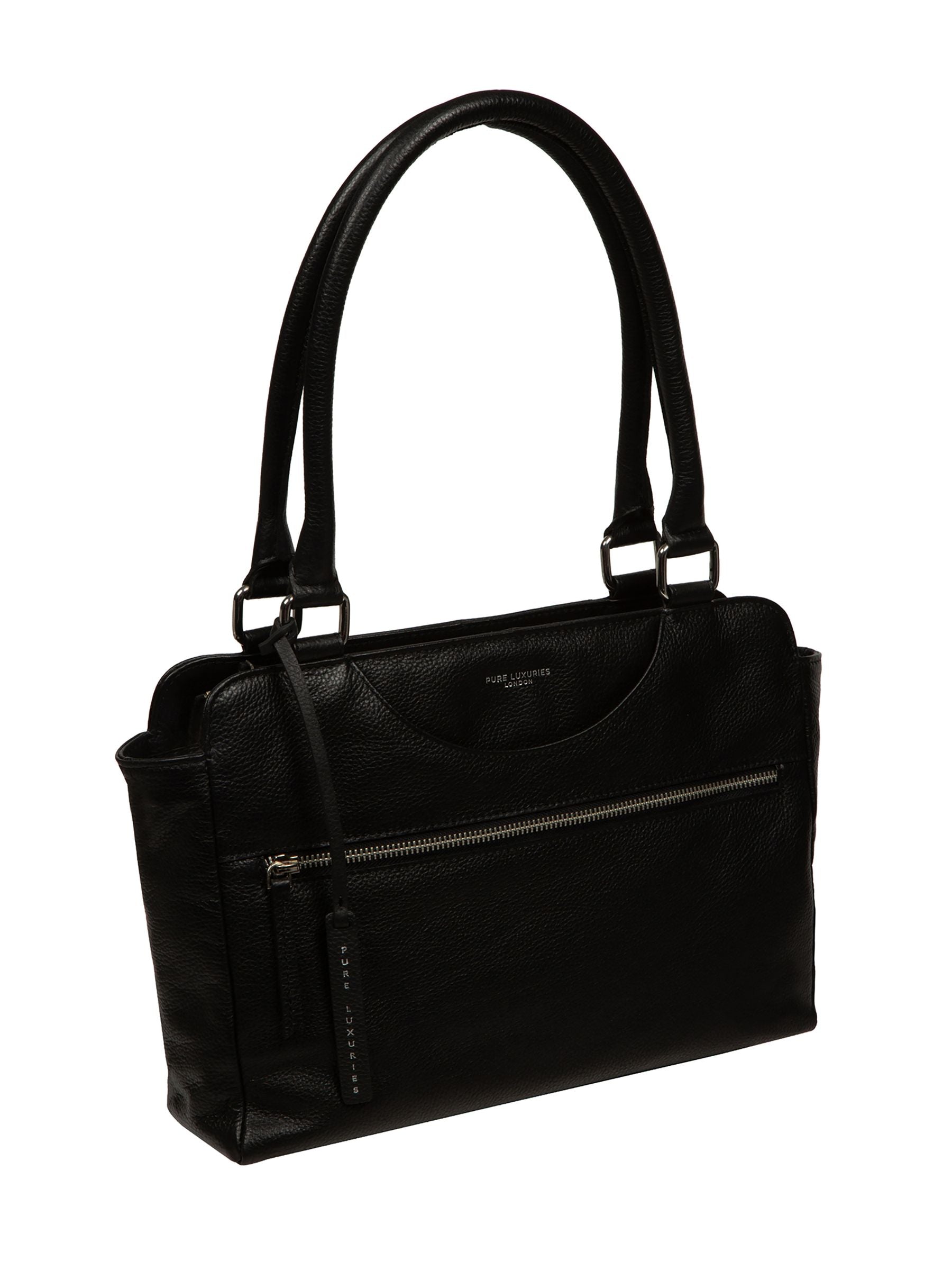 Pure Luxuries London brown Mooki leather handbag 24x32cm - British product