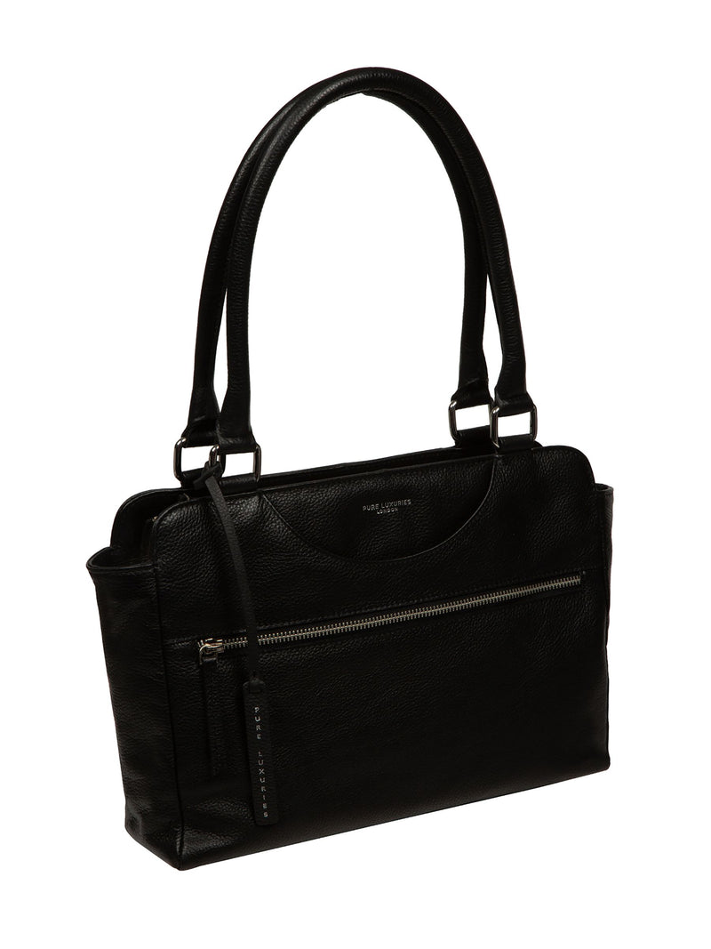 Pure Luxuries London brown Mooki leather handbag 24x32cm - British product
