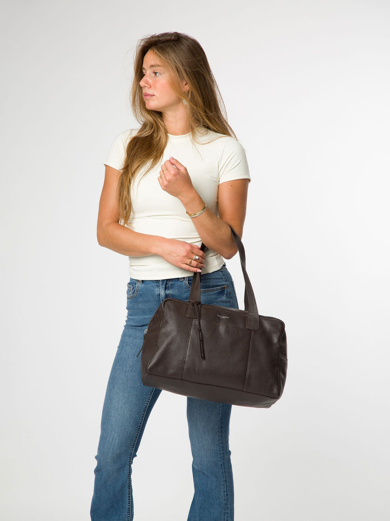 Pure Luxuries London leather cabin bag dark brown (British brand)