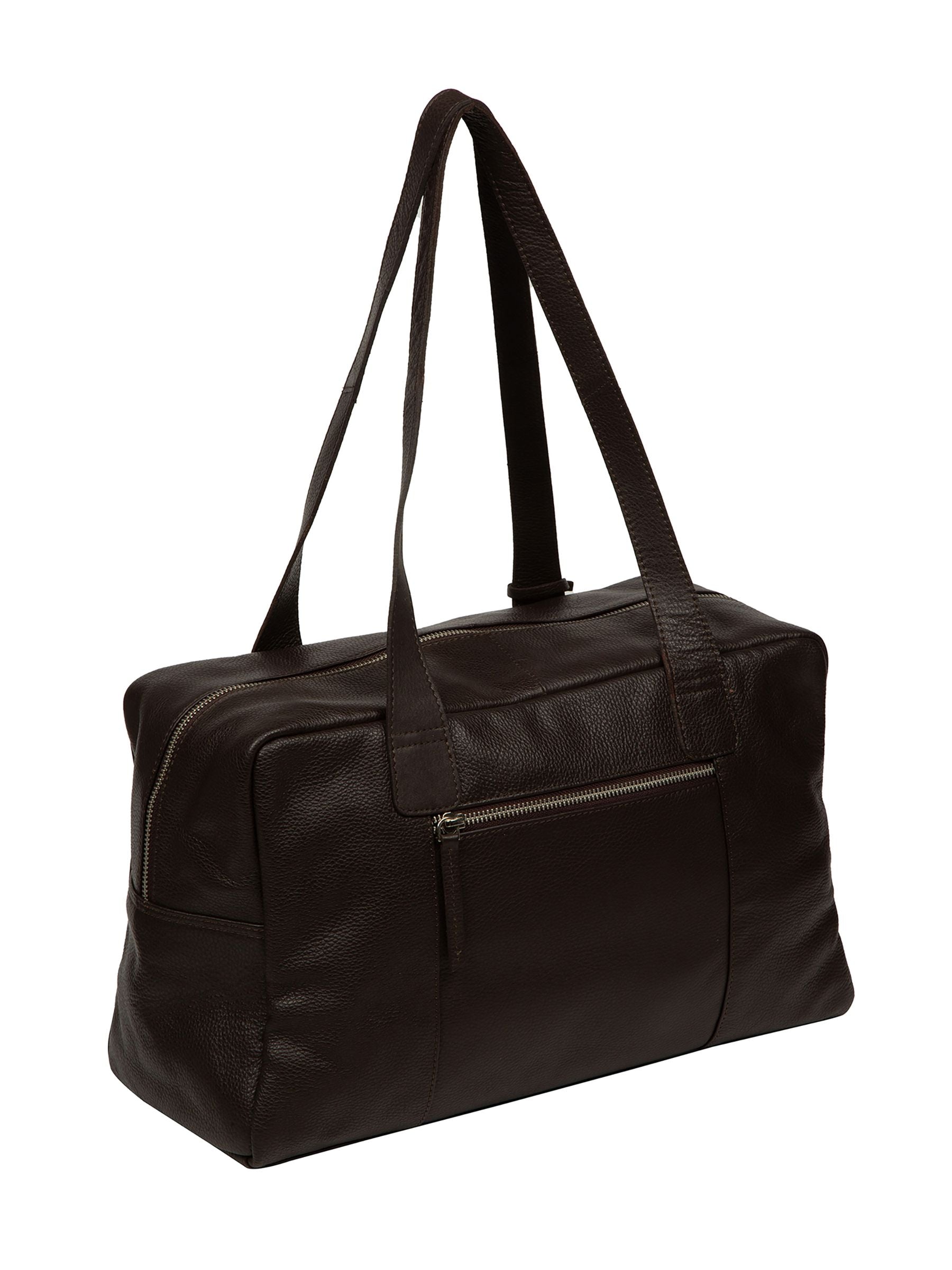 Pure Luxuries London leather cabin bag dark brown (British brand)