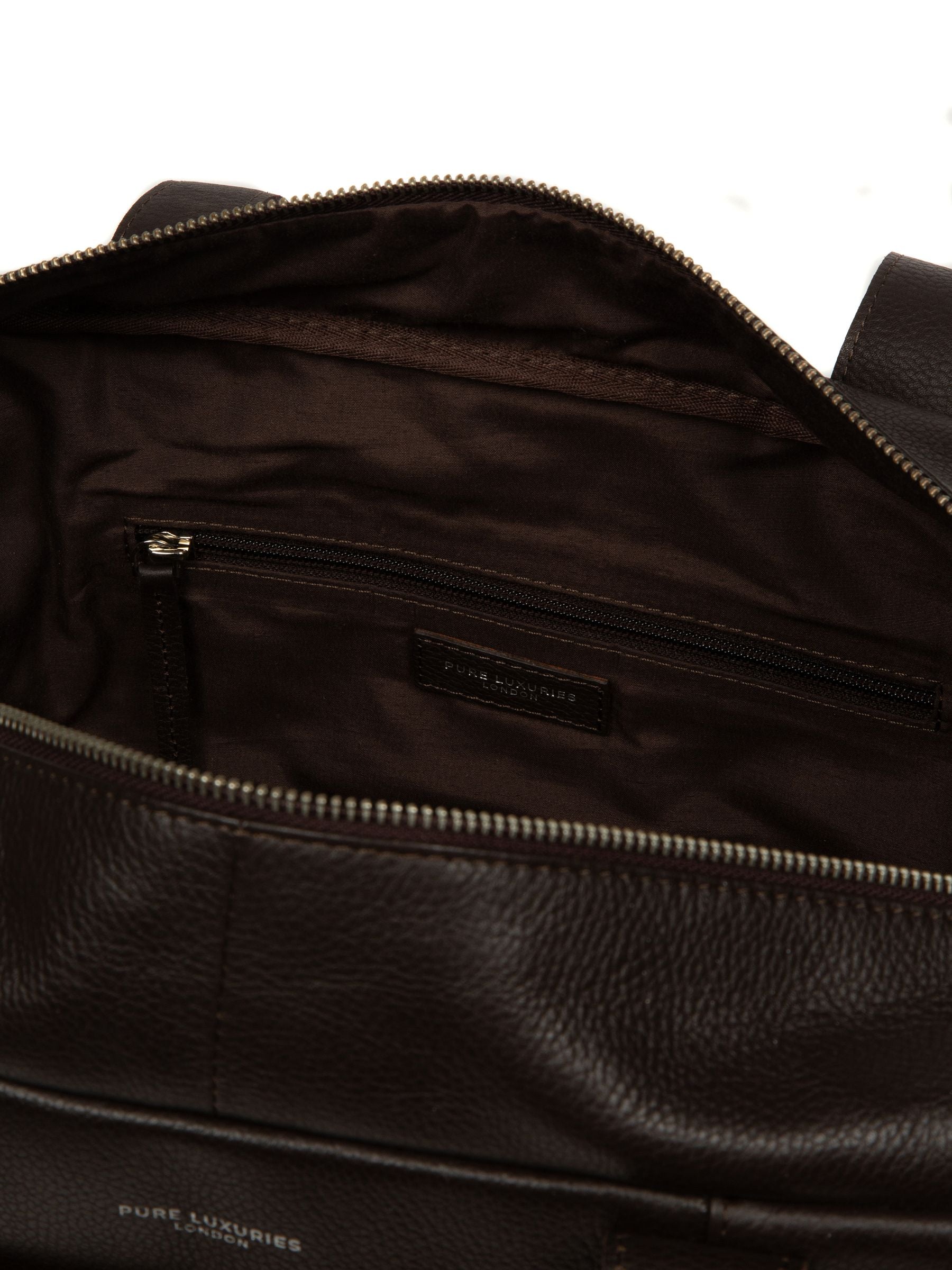 Pure Luxuries London leather cabin bag dark brown (British brand)