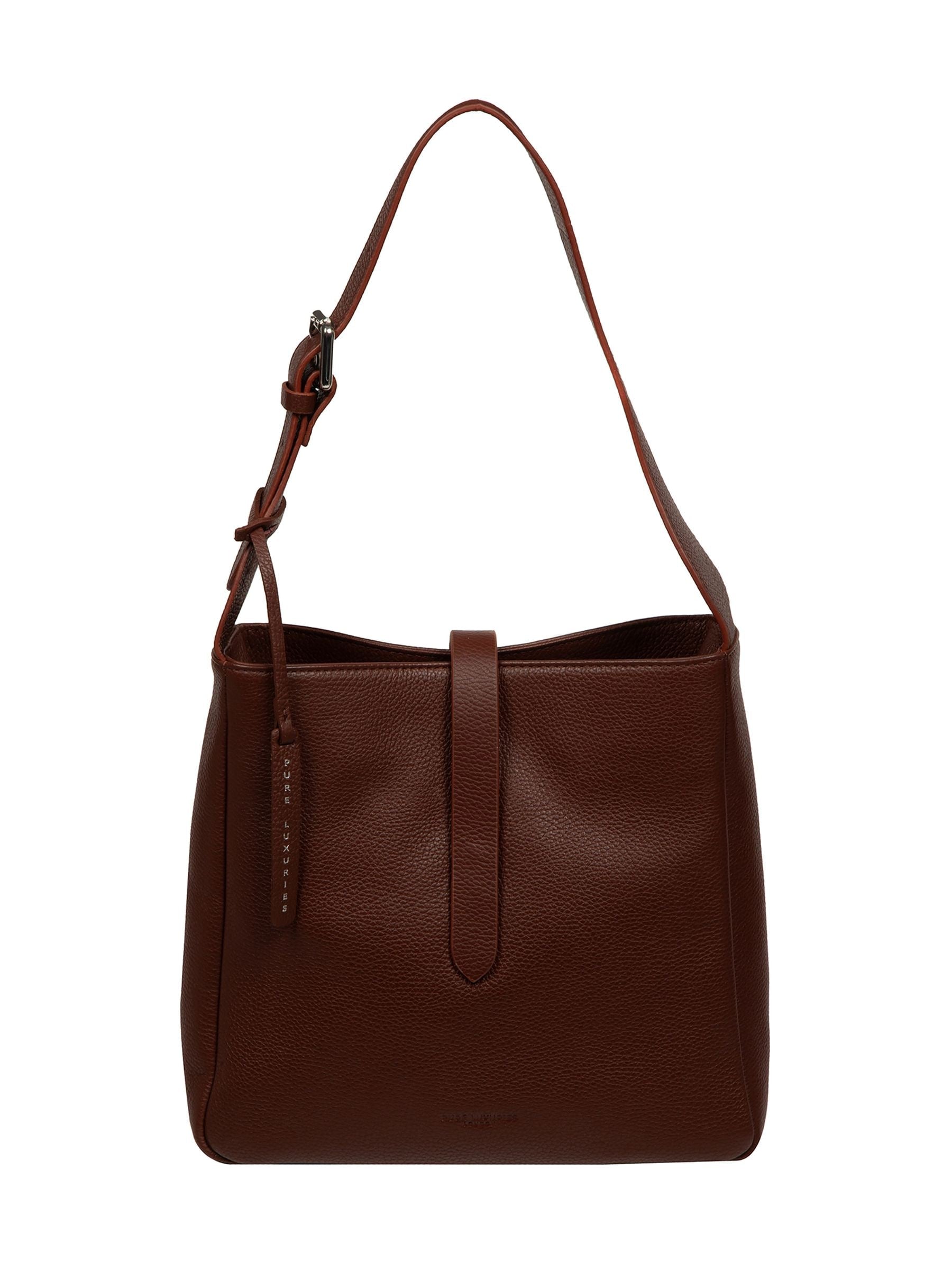 Pure Luxuries London chocolate brown Isola leather tote bag, UK version