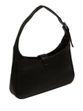 Pure Luxuries London black suki leather evening bag, imported from the UK