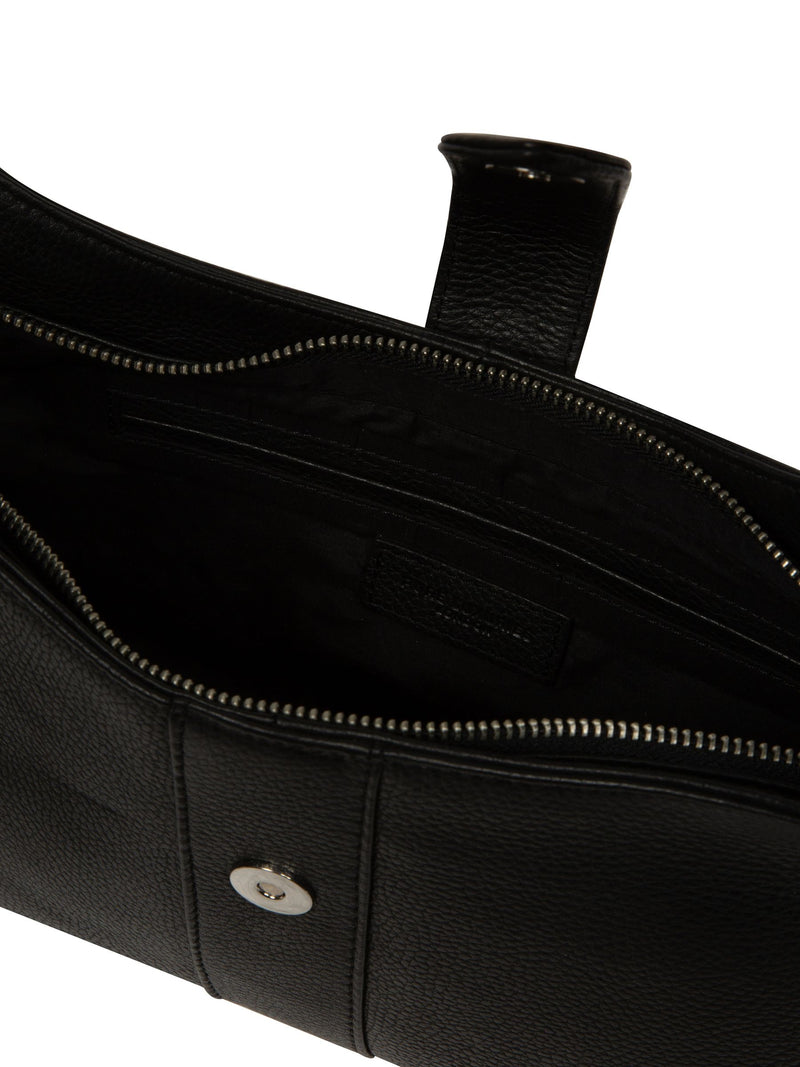 Pure Luxuries London black suki leather evening bag, imported from the UK