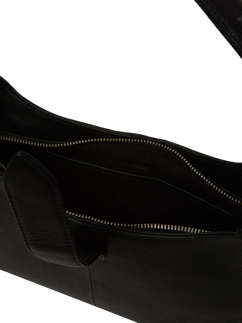 Pure Luxuries London black suki leather evening bag, imported from the UK