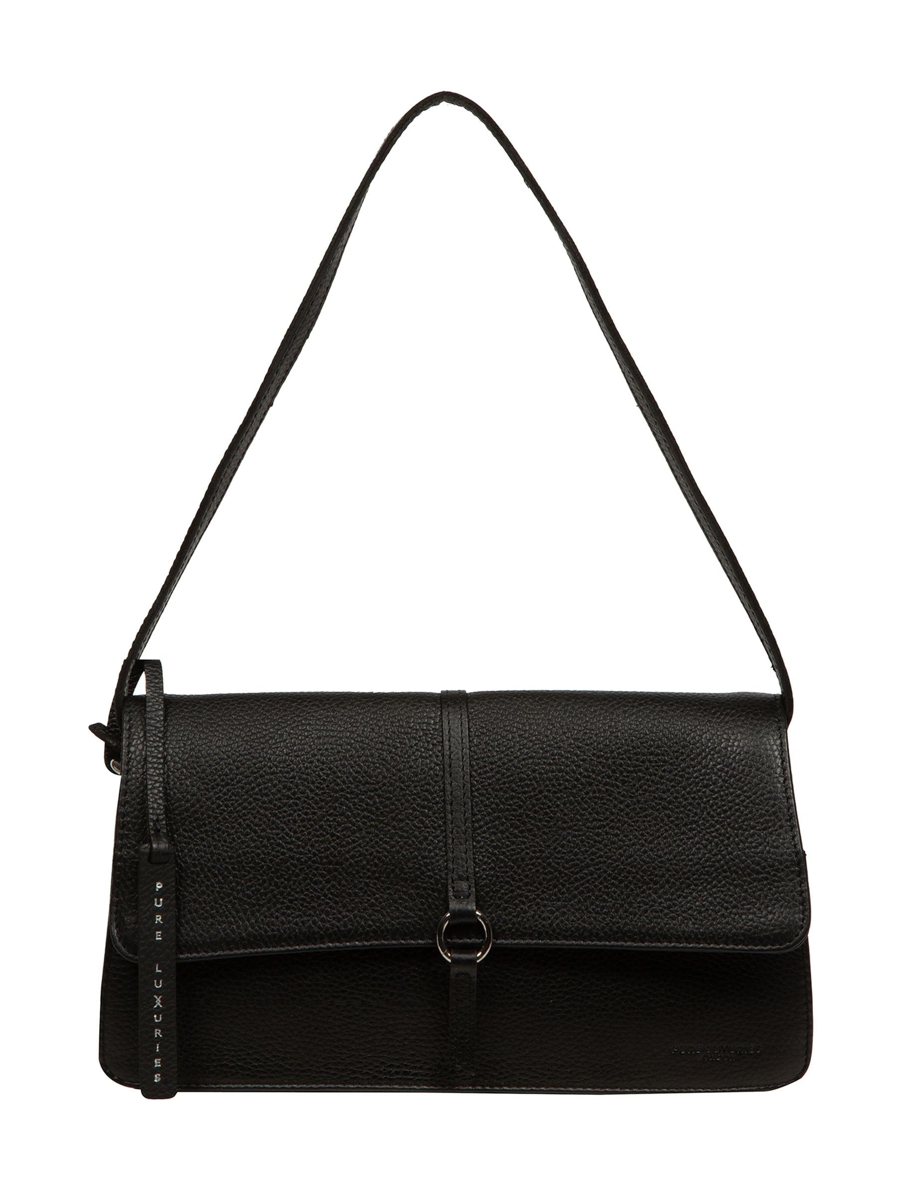 Pure Luxuries London Black Sabina leather grab bag - British product