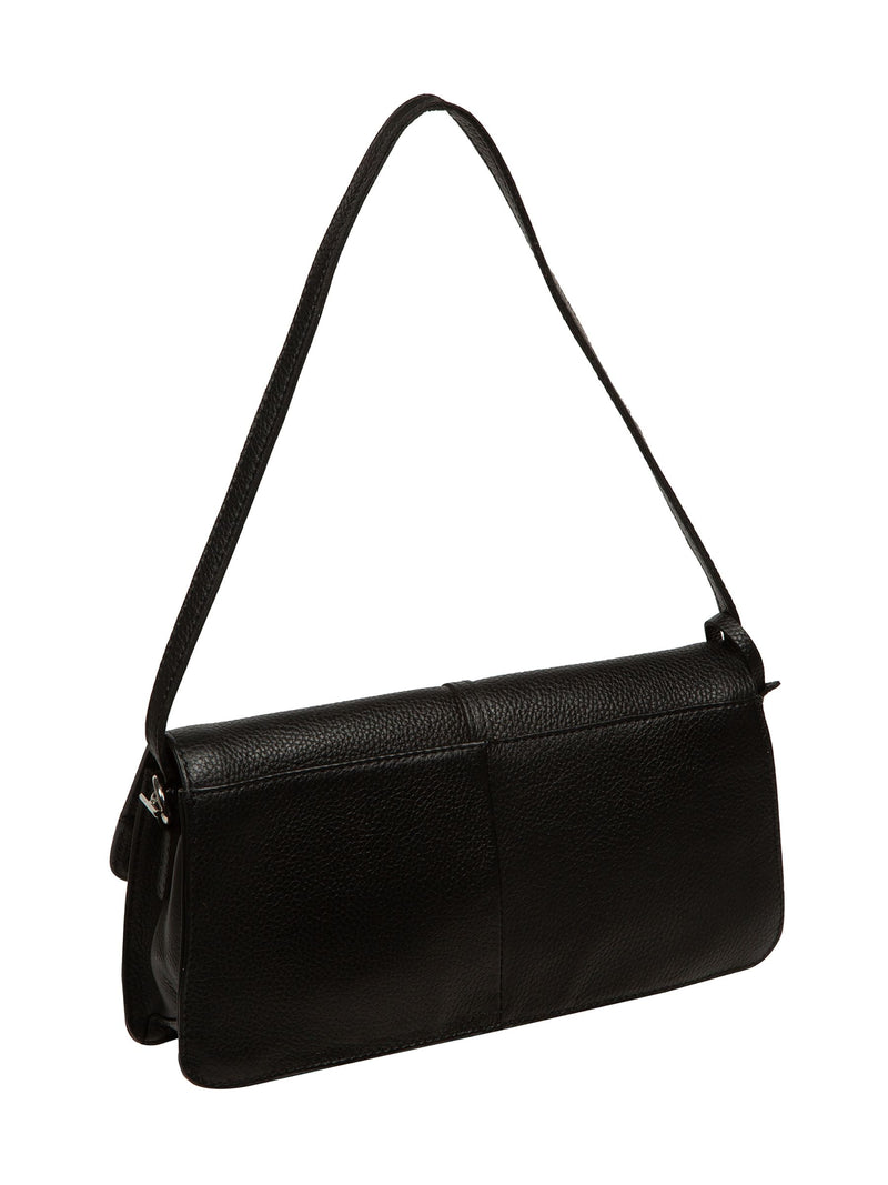 Pure Luxuries London Black Sabina leather grab bag - British product