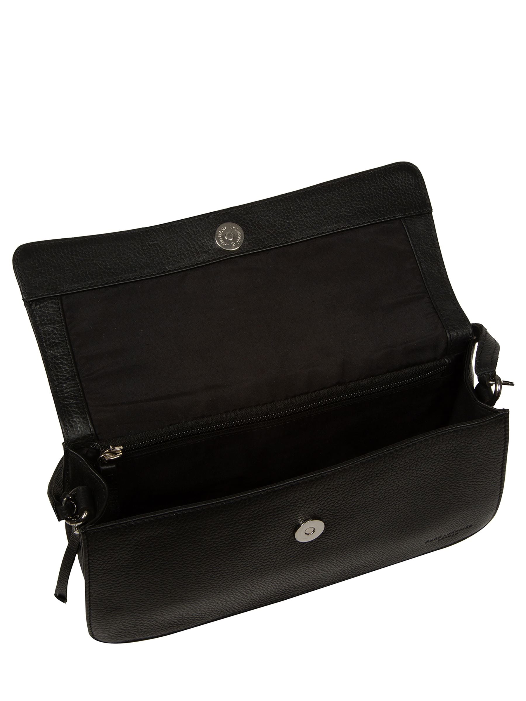 Pure Luxuries London Black Sabina leather grab bag - British product