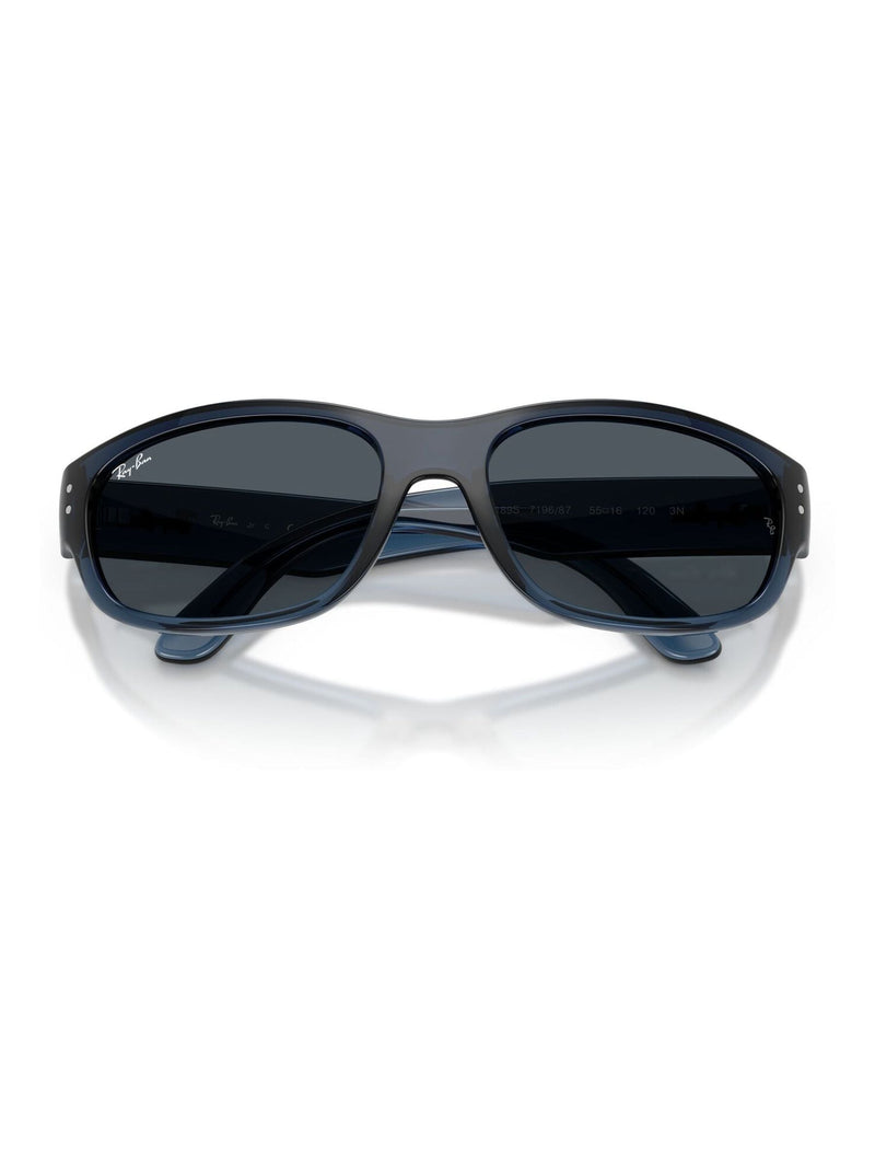 Ray-Ban Mini Mega Balorama Pillow Sunglasses (Transparent Blue Frame, Dark Grey Lens)